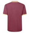Thumbnail Crimson red polo shirt with tipped collar, back view.